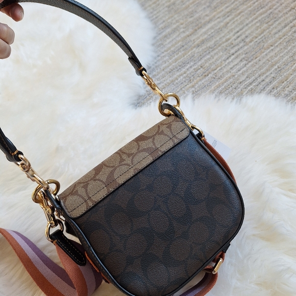 NWT Coach Kleo Disco Signature Crossbody Embellished Patchs Saddle Shoulder Bag - Picture 4 of 15